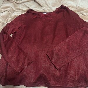 Chico’s Shimmering Red Long Sleeve Top Size 2/L